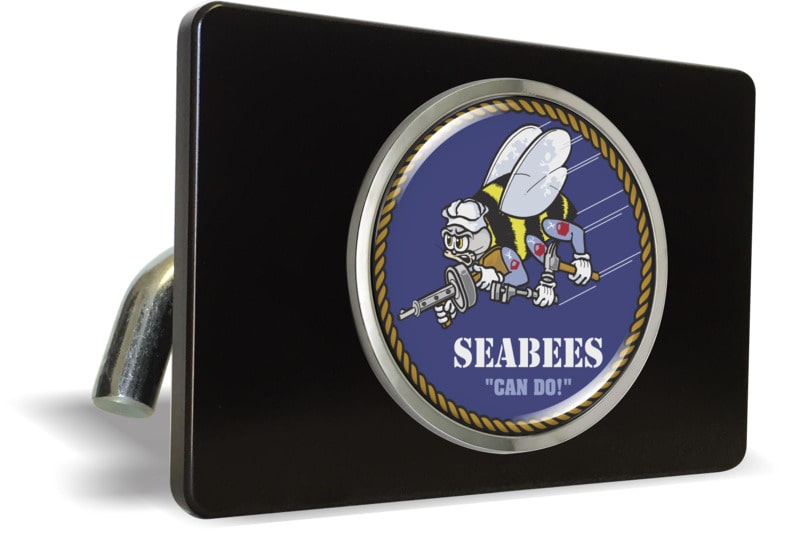 U.S. Navy Seabees - Tow Hitch Cover with Chrome Emblem